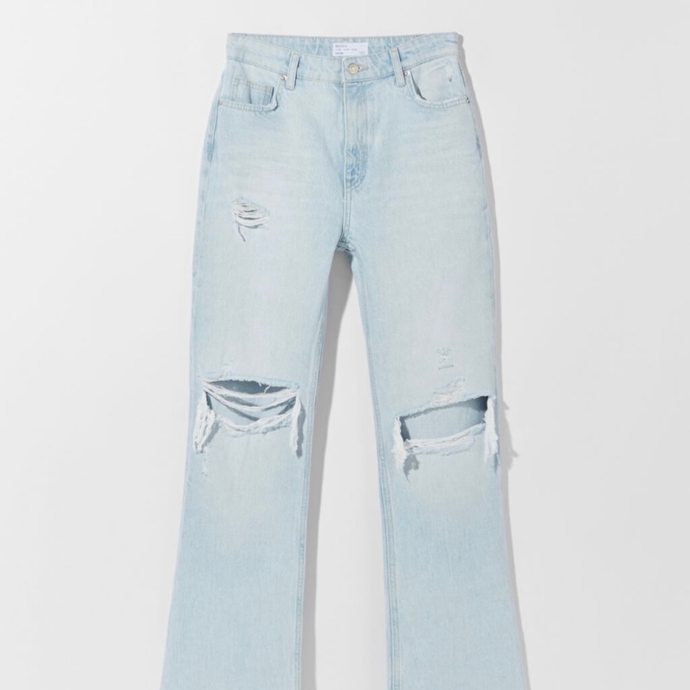 Bershka Ripped flared jeans